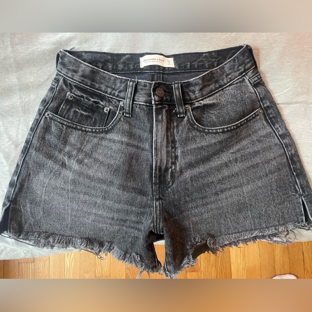 Abercrombie and Fitch Women's Black Denim Shorts